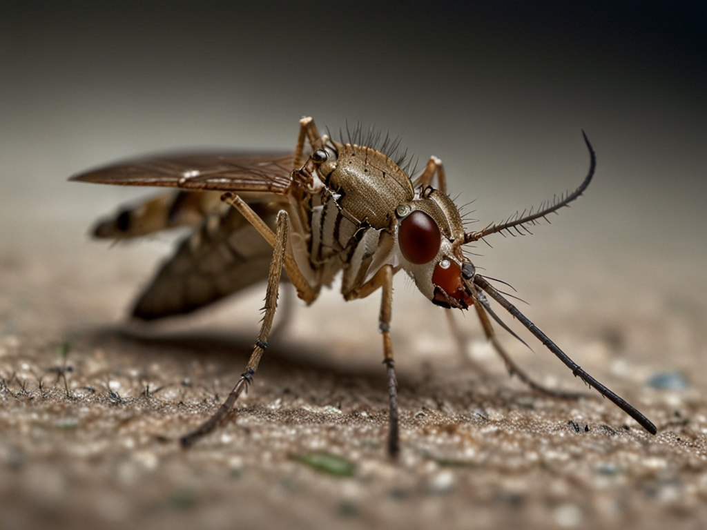 Vista de un mosquito con un Zoom en detalle